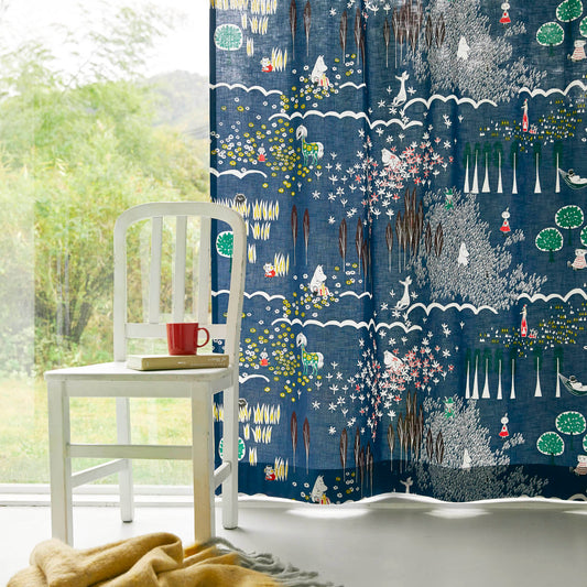 ムーミンカーテン ここにいるよ