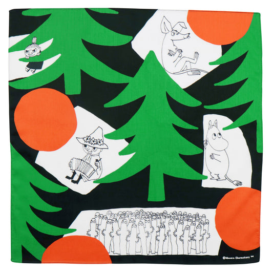 ムーミンハンカチ カラフルな森