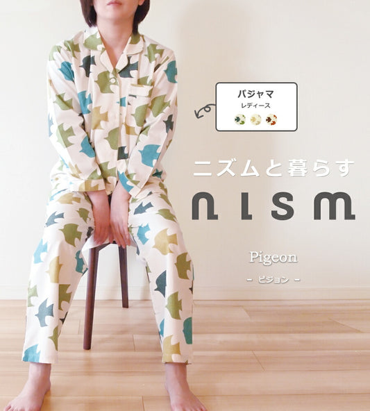 nism 小鳥柄パジャマ レディース